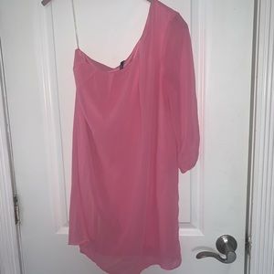 Pink One Shoulder Shift Dress